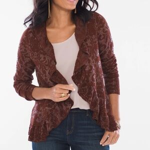 Chico's Brown Patterned Cardigan